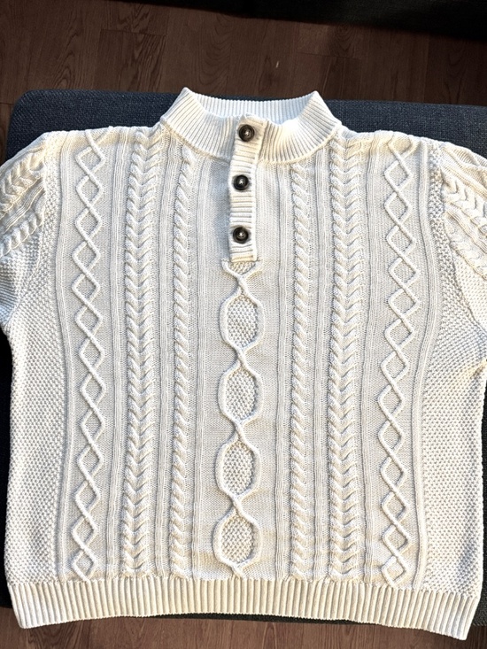 Tilley Other - Tilley Cable Knit Sweater White Mens XL White Cotton Preppy Eclectic Grandpa